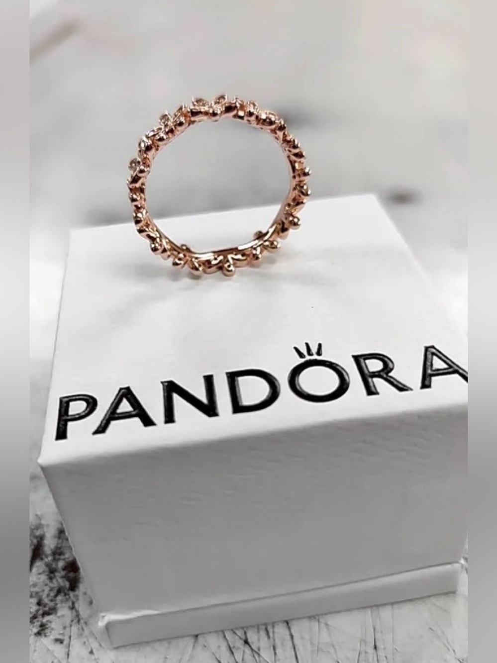 PANDORA Daisy Flower Ring -14k Rose Gold-Plated with Cubic Zirconia
